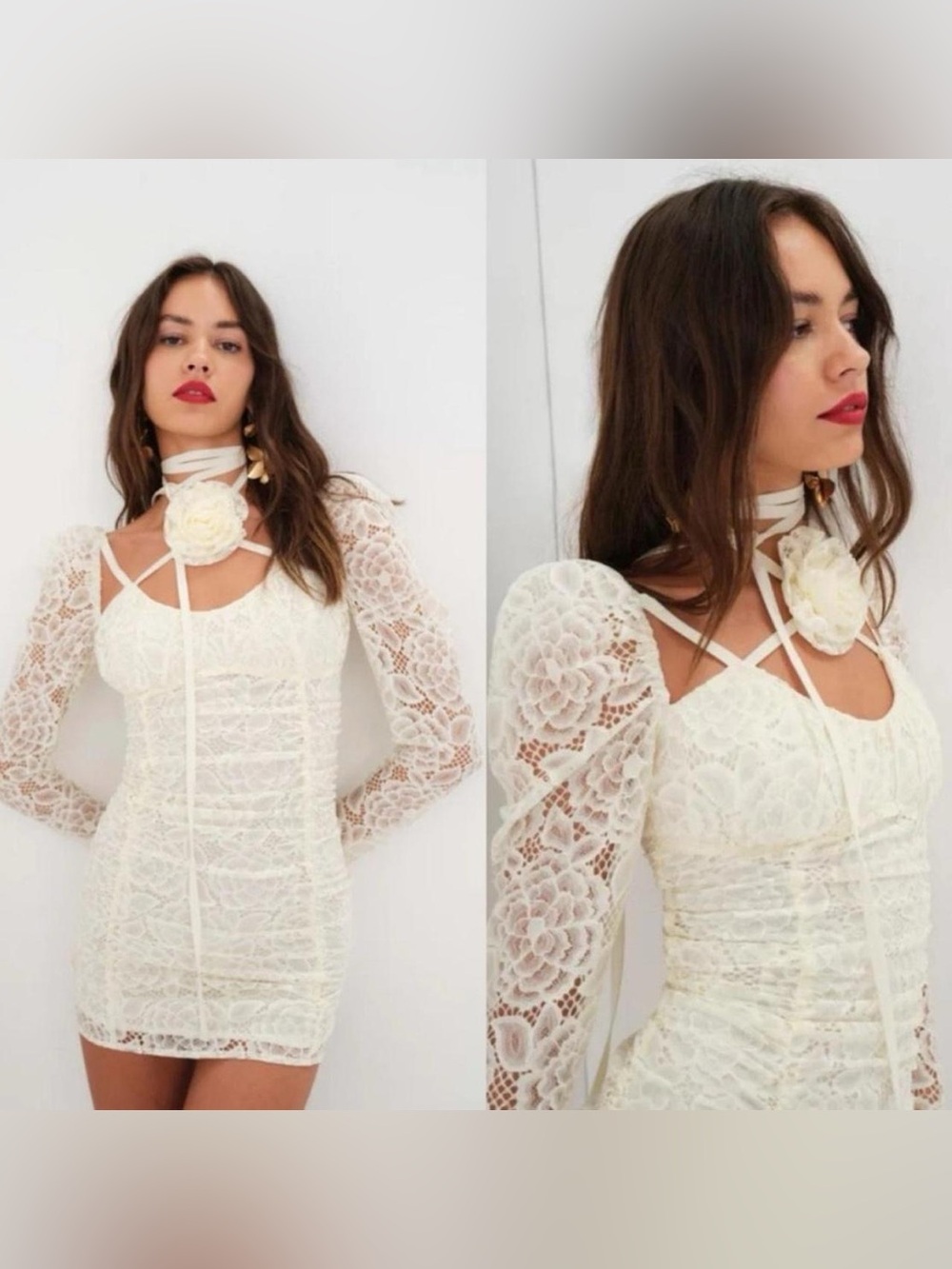 For Love & Lemons Belladonna White Mini Dress